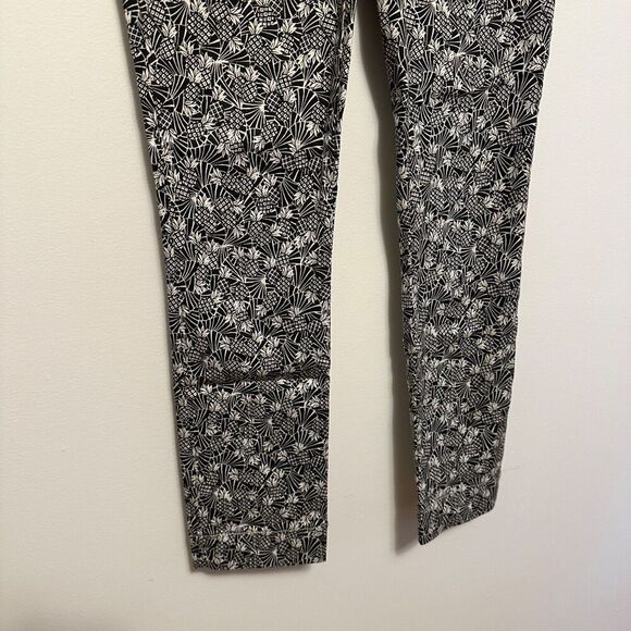 By Anthropologie Bowery Pineapple Pants Size 4 Black White Ankle Taper Stretch - Picture 3 of 8